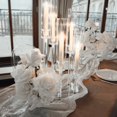 Kerzenständer Acryl, Hochzeitsdeko mieten